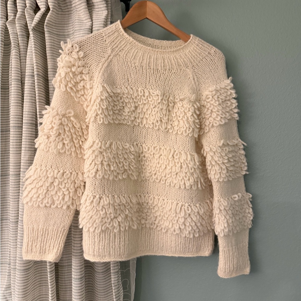 Faherty Polly Sweater Winter White cream size small - Picture 2 of 4